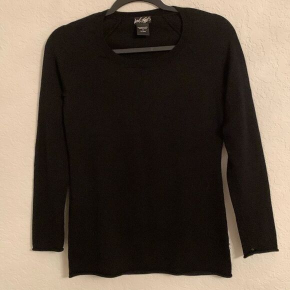 Lord & Taylor Merino Wool Round Neck Long Sleeve Black Women’s Sweater Size S - Picture 1 of 6